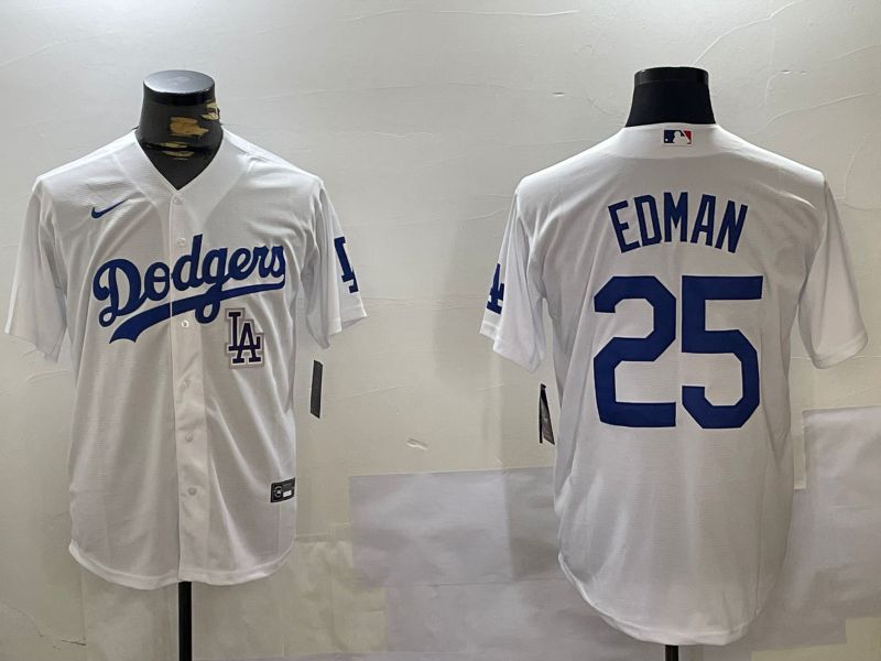 Men Los Angeles Dodgers #25 Edman White Game 2024 Nike MLB Jersey style 11206->los angeles dodgers->MLB Jersey